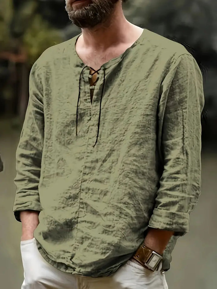 Pawel - חולצת כותנה עם שרוולים ארוכים