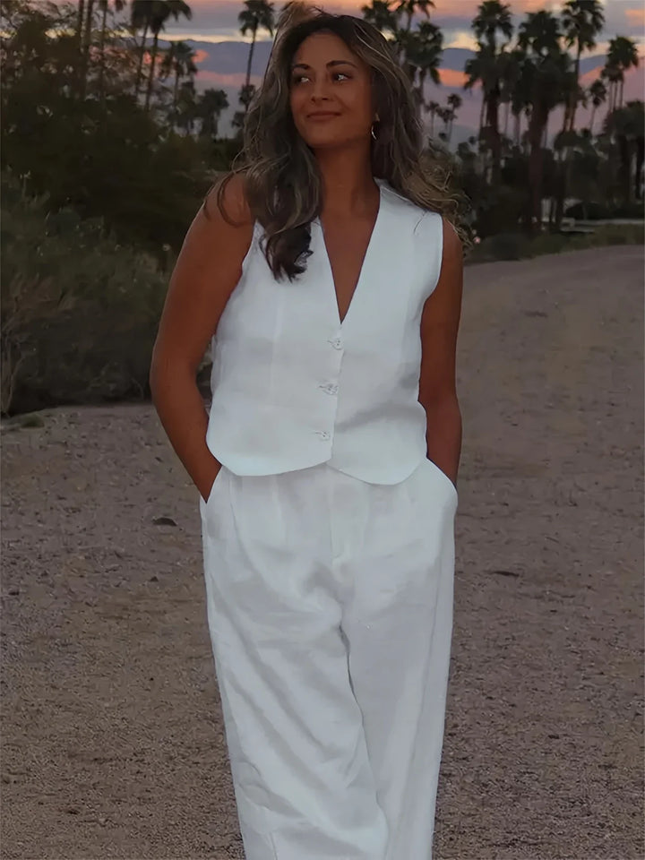 Jorja - סט אלגנטי ללא שרוולים בשני חלקים