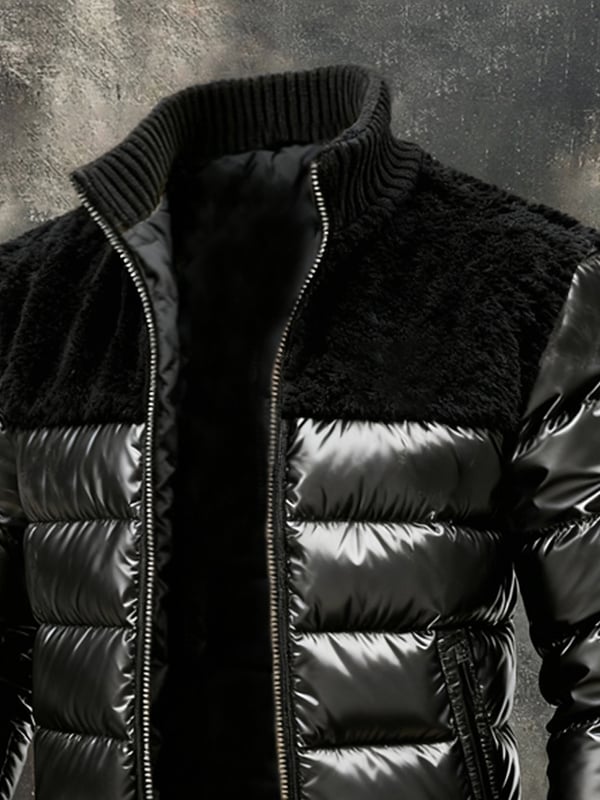 Maignan - מעיל פליז רטרו חם עם טלאים