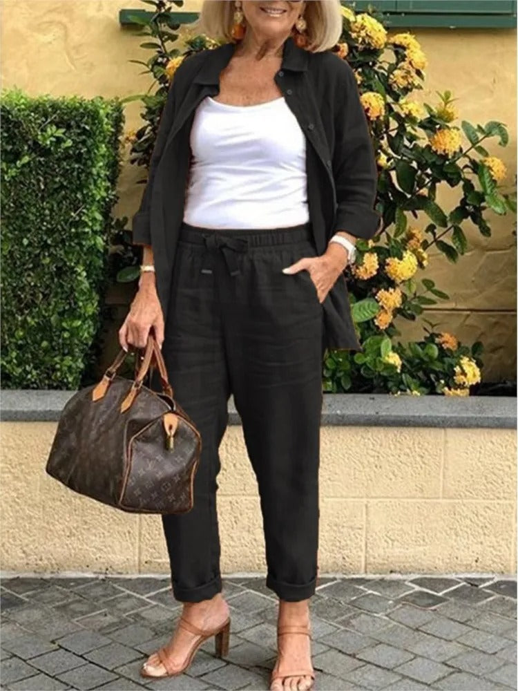 Henna - סט חולצה עם שרוולים ארוכים ומכנסיים