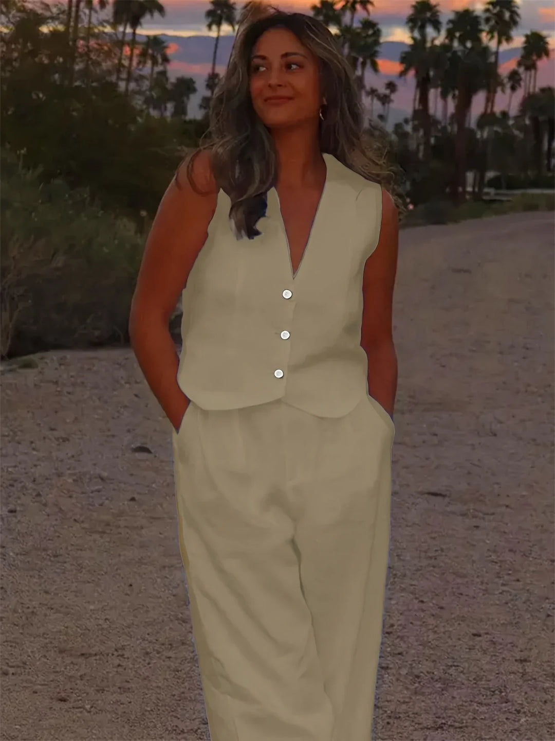 Jorja - סט אלגנטי ללא שרוולים בשני חלקים