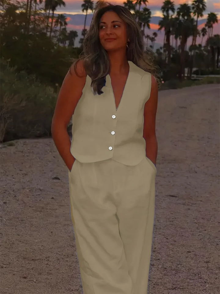 Jorja - סט אלגנטי ללא שרוולים בשני חלקים