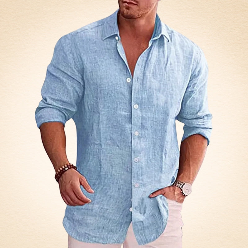 Guillermo - חולצת פשתן קז'ואל עם שרוולים ארוכים