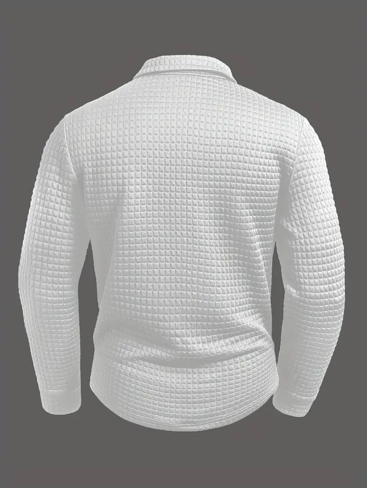 Hughes - חולצת כפתורים סרוגה עבה בסגנון קז'ואל