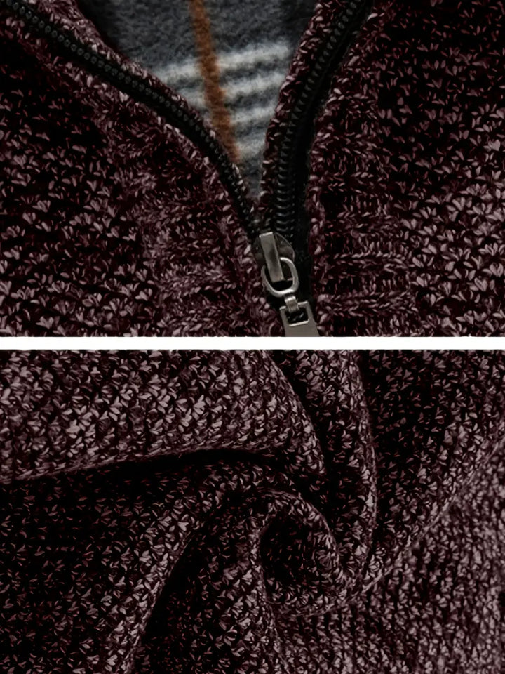 Ingram - סוודר קז'ואל עם צווארון גבוה ורוכסן רבע