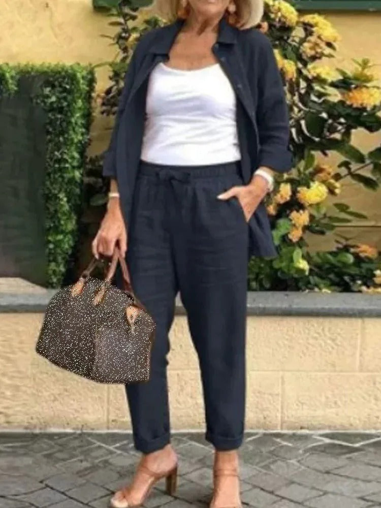 Henna - סט חולצה עם שרוולים ארוכים ומכנסיים