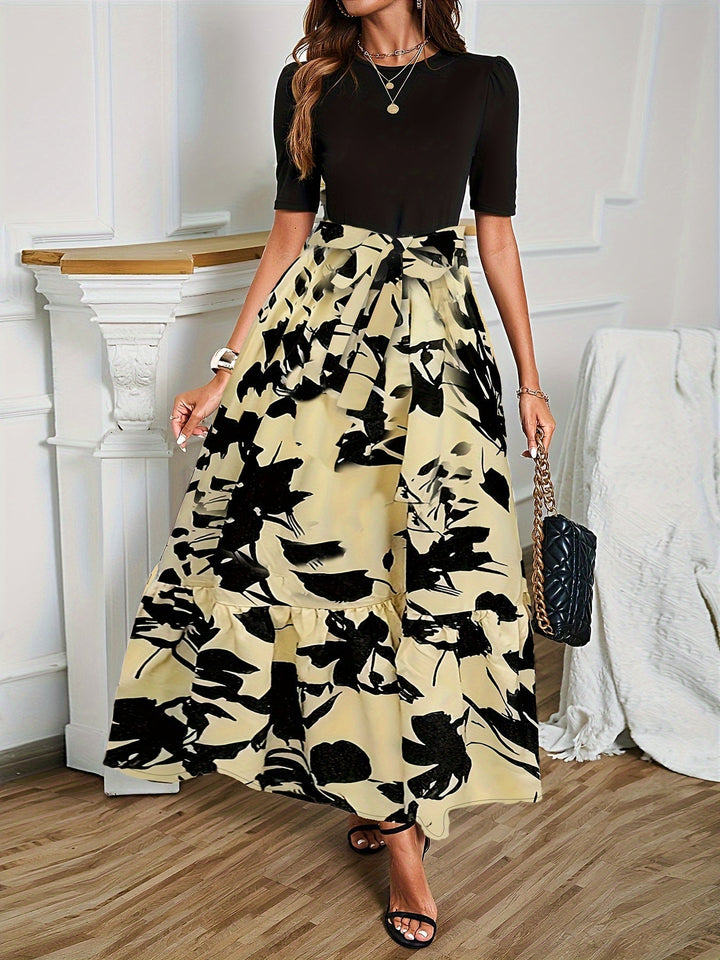 Nuray - שמלת פרחים אלגנטית עם שרוולים קצרים