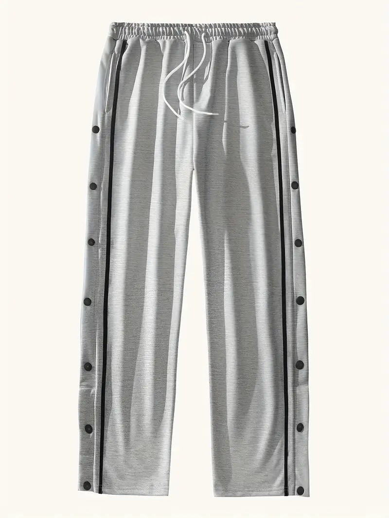 Mendis - מכנסי ספורט קז'ואל עם רגל ישרה וכפתורי לחץ