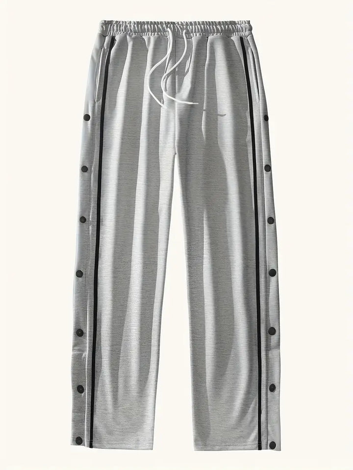 Mendis - מכנסי ספורט קז'ואל עם רגל ישרה וכפתורי לחץ