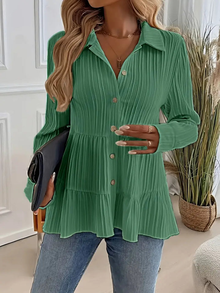 Majlinda - חולצה מסוגננת עם שרוולים ארוכים וכפתורים