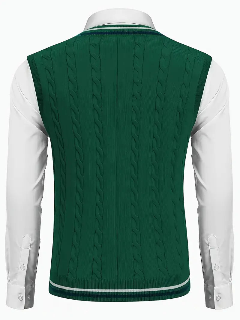 Duane - סוודר סרוג ללא שרוולים עם צווארון V