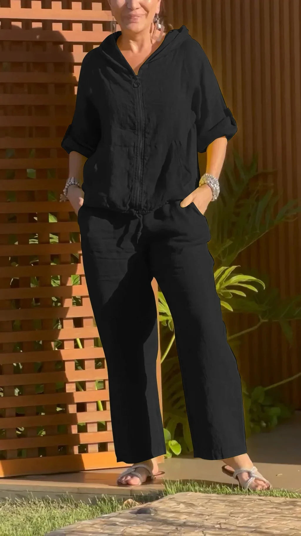 Pietra - חליפת קפוצ'ון דו-חלקית עם רוכסן