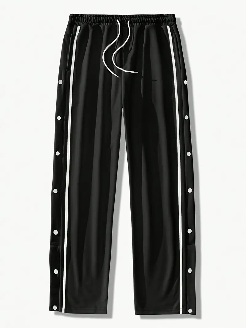 Mendis - מכנסי ספורט קז'ואל עם רגל ישרה וכפתורי לחץ