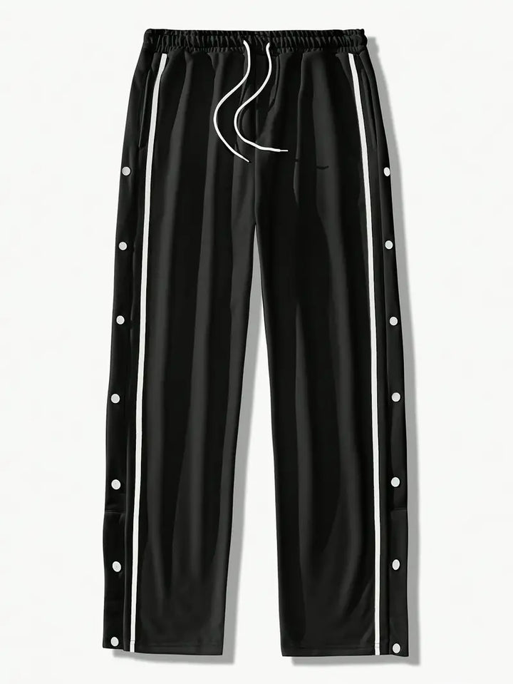 Mendis - מכנסי ספורט קז'ואל עם רגל ישרה וכפתורי לחץ