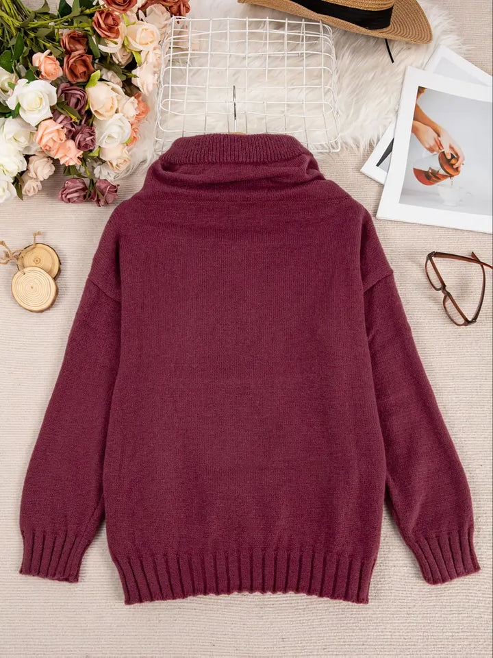 Natala - סוודר סרוג עם כיס קנגורו