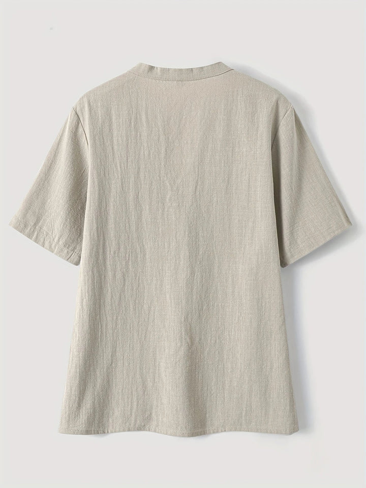 Nerida - חולצת צווארון V אופנתית עם שרוולים קצרים