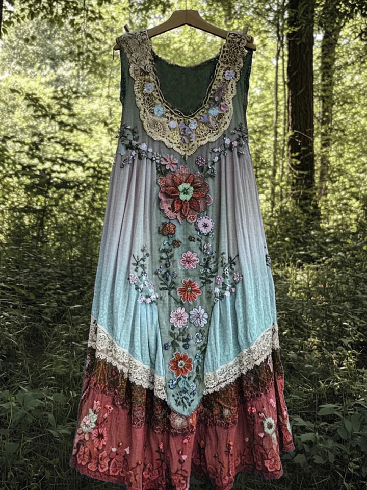 Evabella - שמלת טנק משי פסיפס