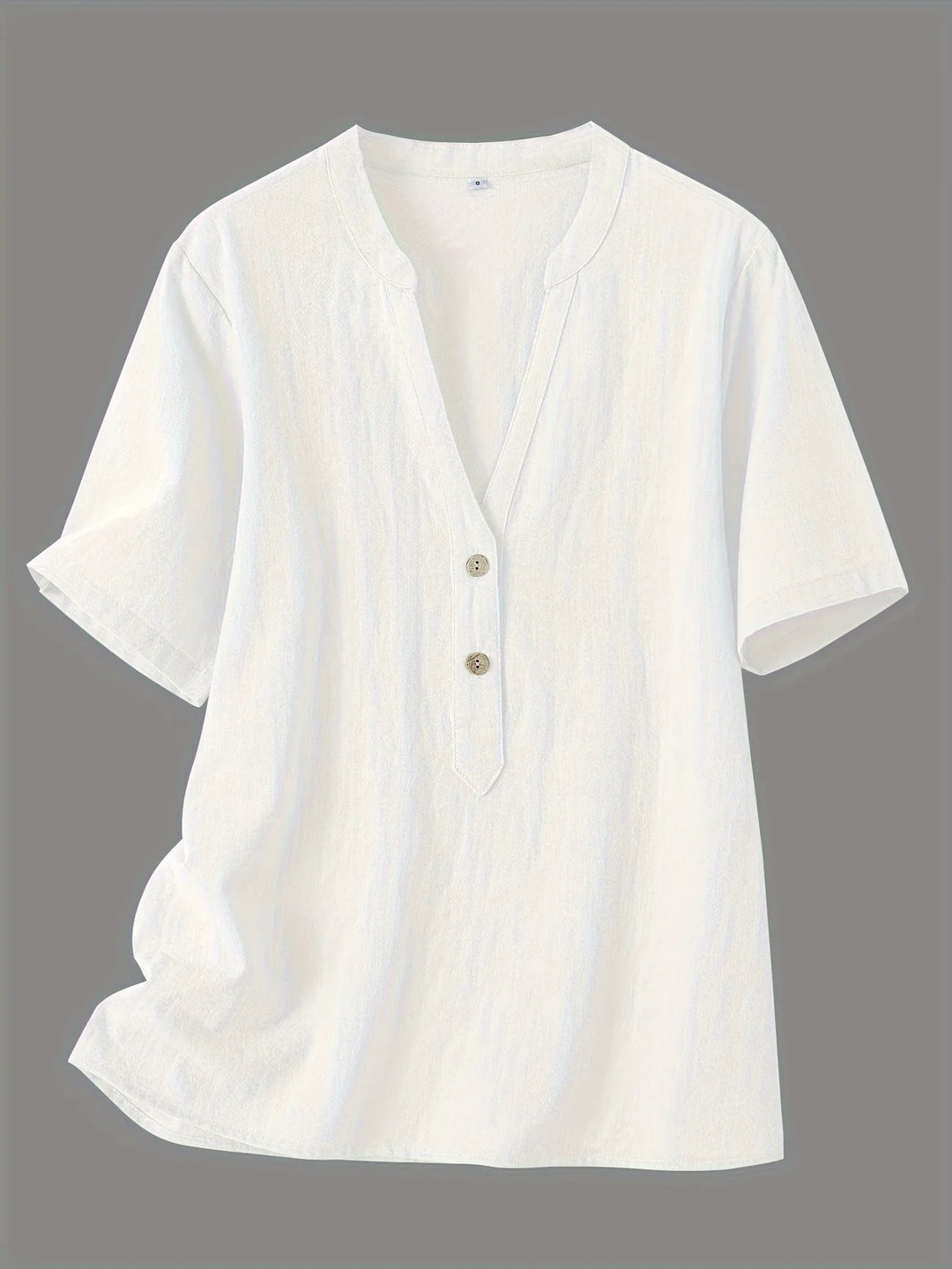 Nerida - חולצת צווארון V אופנתית עם שרוולים קצרים