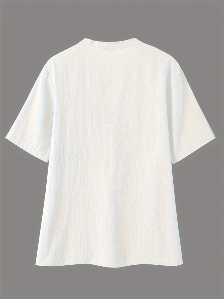 Nerida - חולצת צווארון V אופנתית עם שרוולים קצרים