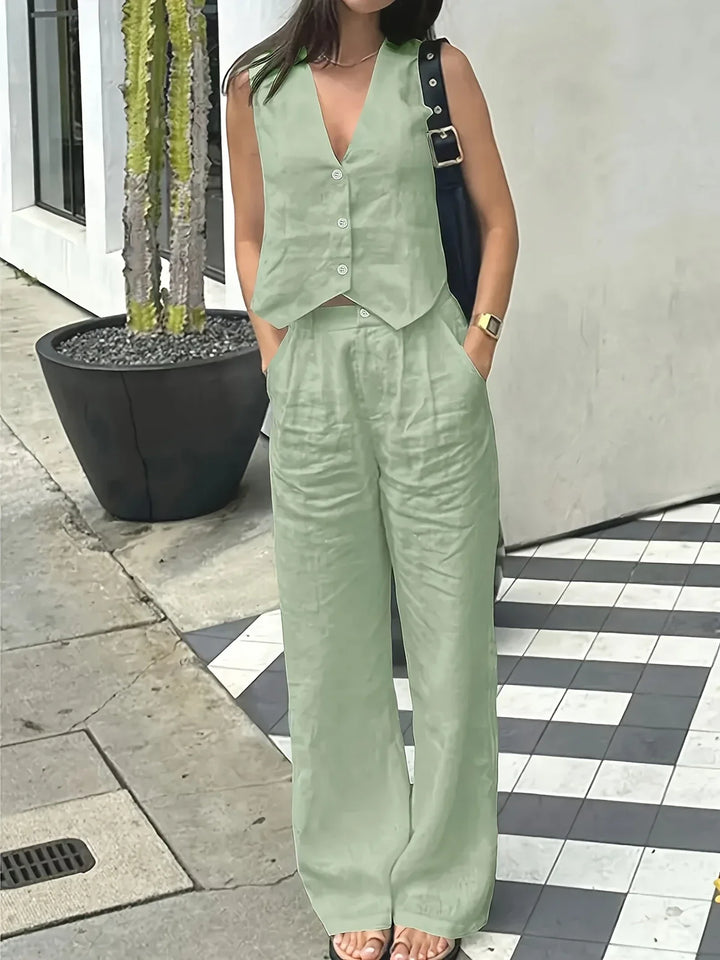 Jorja - סט אלגנטי ללא שרוולים בשני חלקים