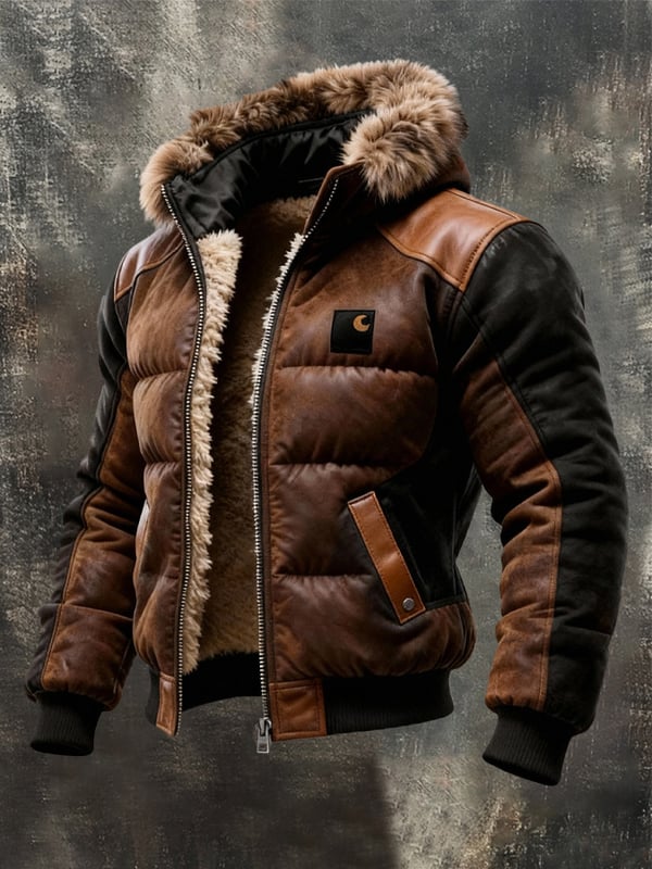 Gareth -ז'קט מרופד בסגנון רטרו עם צווארון כפול