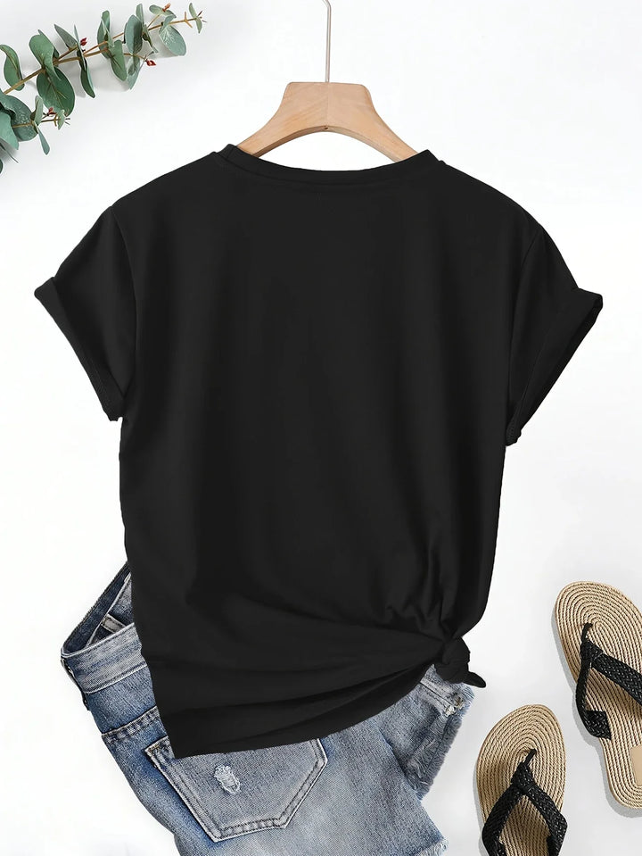 Larson - חולצת טי שרוול קצר בסגנון קז'ואל עם הדפס לב