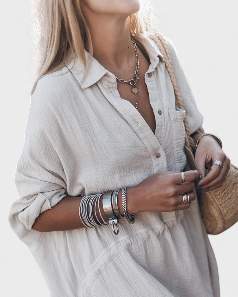 Rosina - שמלת פשתן עם כיס קדמי