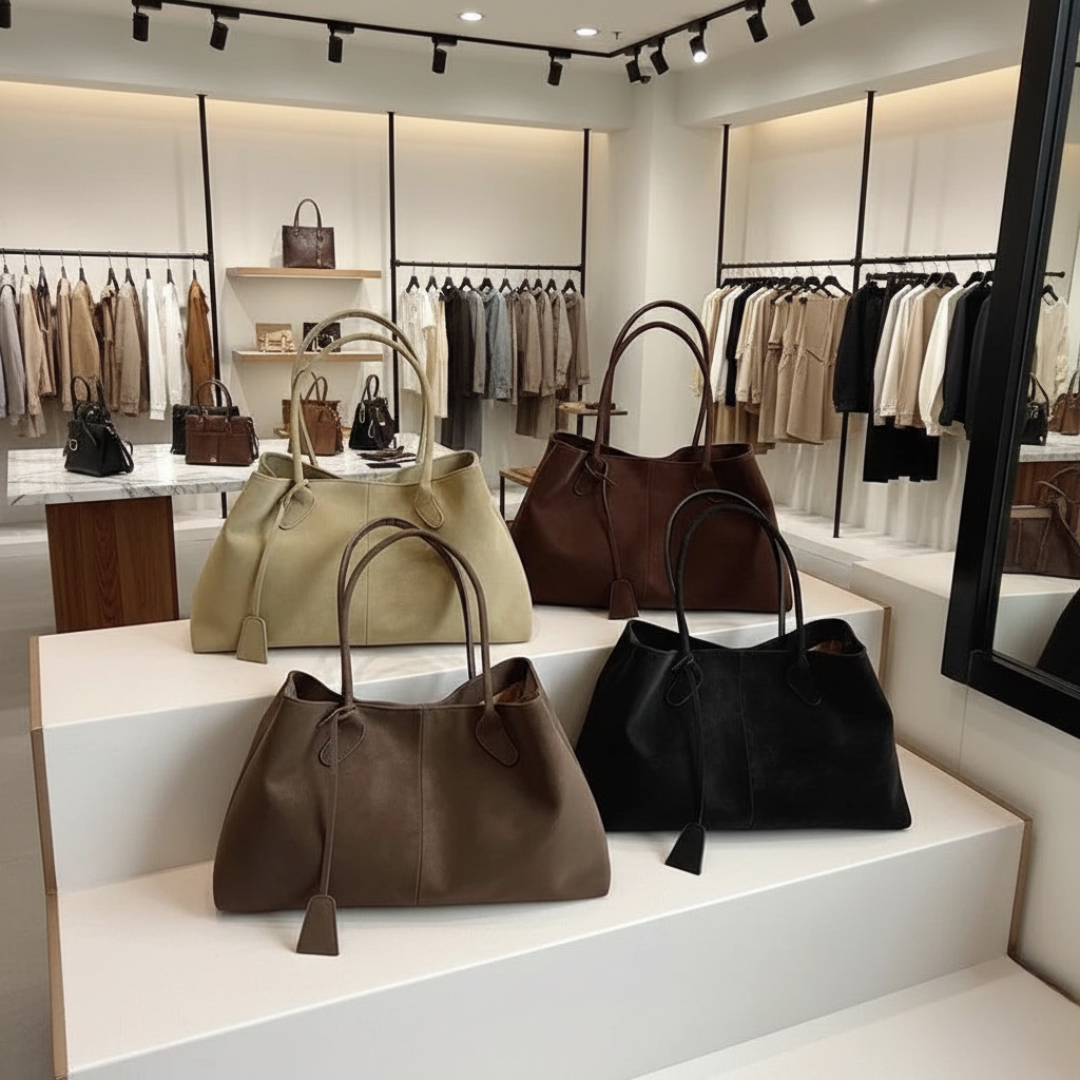 Umaiza - תיק כתף אופנתי מעור דמוי זמש