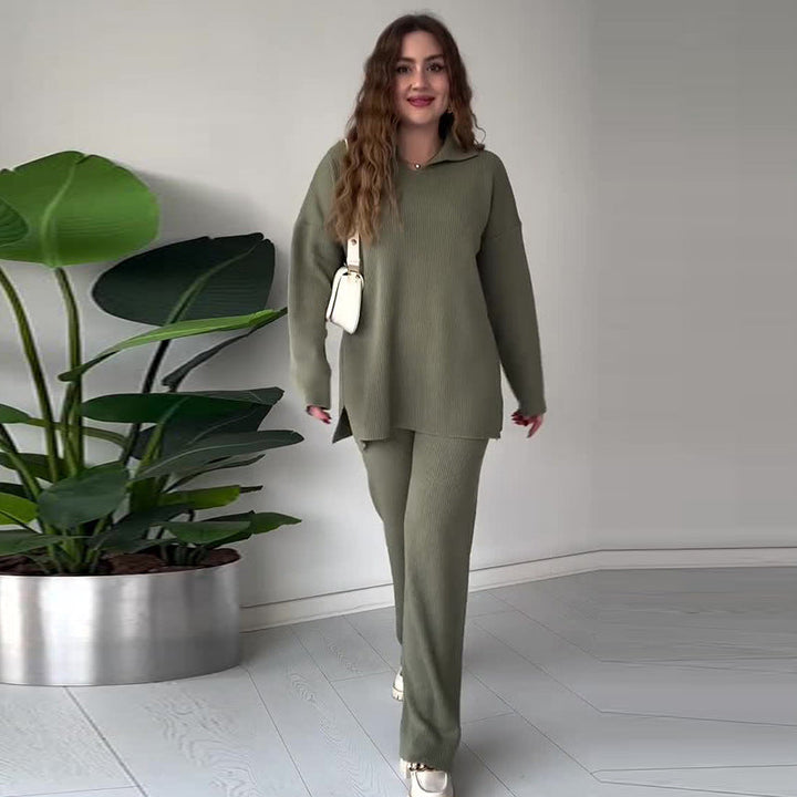 Alyana – סט סלון דו-חלקים סרוג ומחוספס