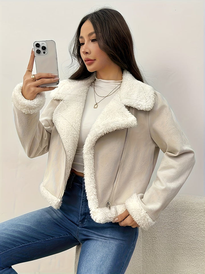 Eryka - Long Sleeve Faux Leather Jacket