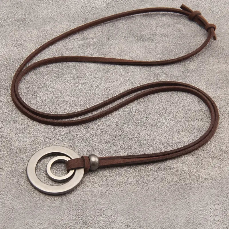 UnityRings - תליון מעגלים כפולים, שרשרת יוניסקס