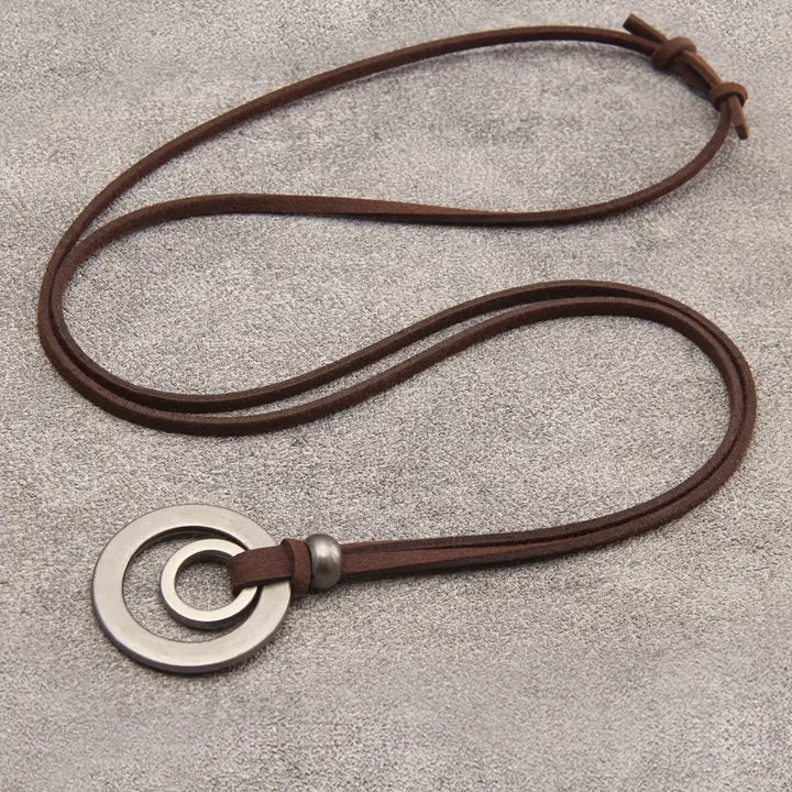 UnityRings - תליון מעגלים כפולים, שרשרת יוניסקס