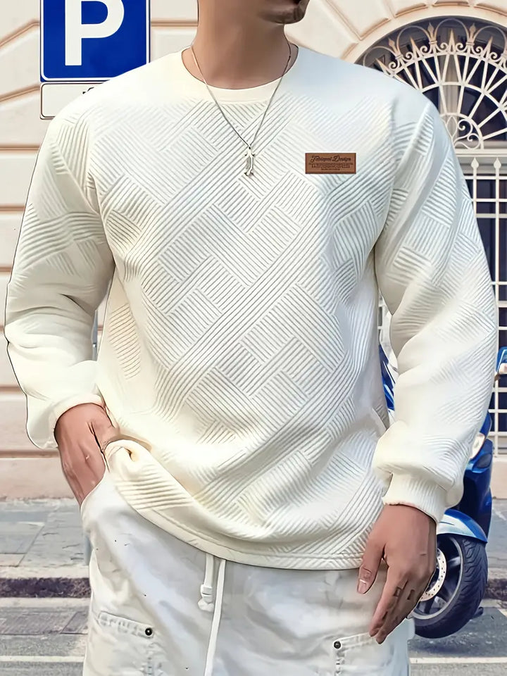 Malinga - סווטשירט עם דפוס גיאומטרי קז'ואלי ושרוולים ארוכים