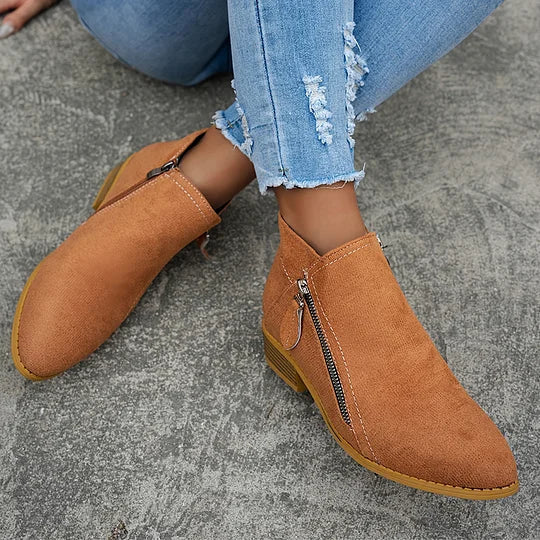 Farah - מגפי קרסול מעור אורטופדיים עם רוכסן