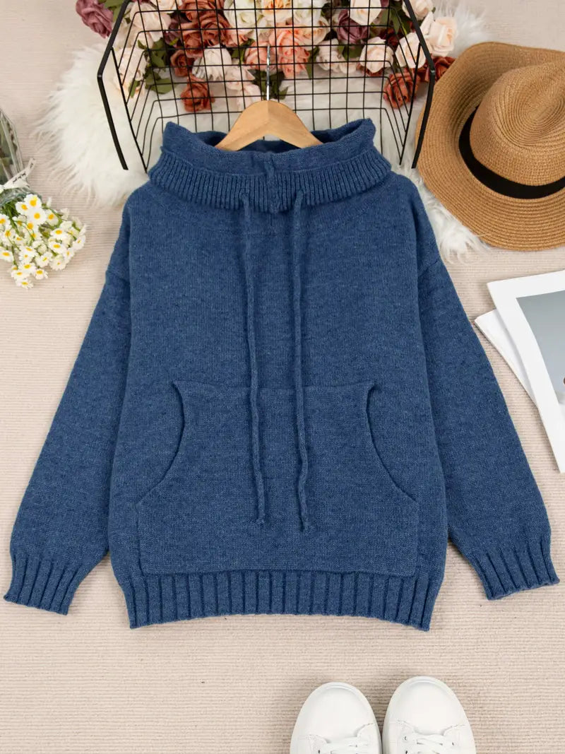 Natala - סוודר סרוג עם כיס קנגורו