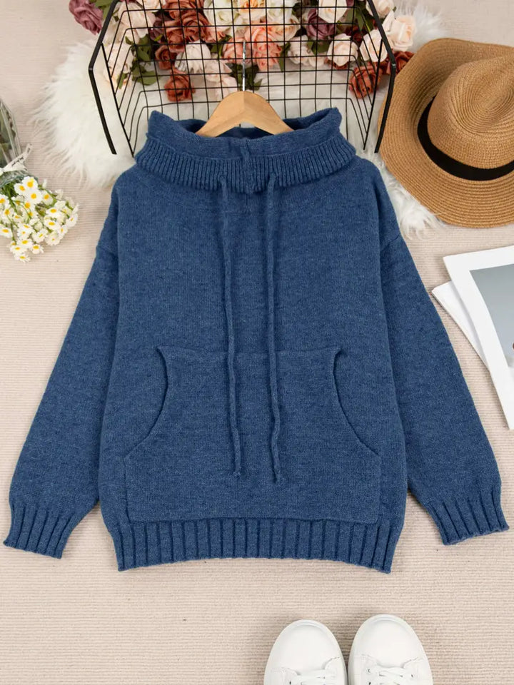 Natala - סוודר סרוג עם כיס קנגורו