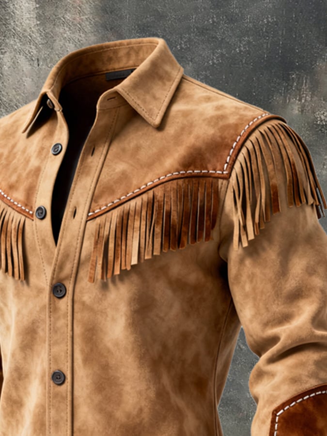 Finch - חולצה ארוכת שרוולים בסגנון וינטג' עם עיצוב ציצית