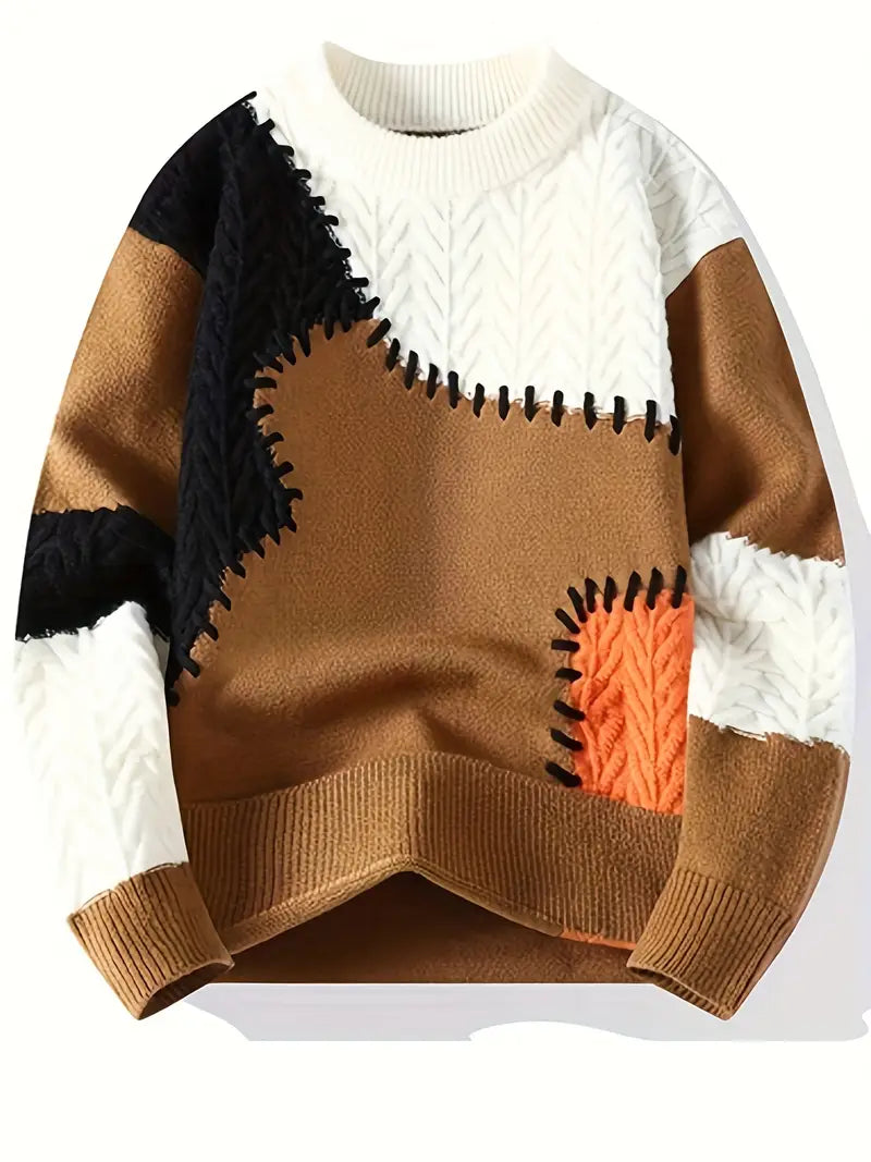 Wagner - סוודר סרוג קז'ואל עם צווארון עגול