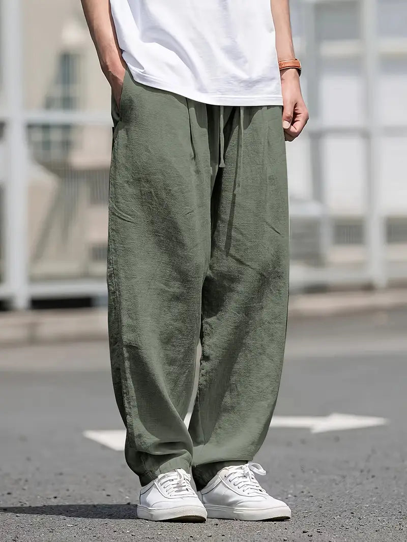 Kirk - מכנסי כותנה נושמים עם כיסים