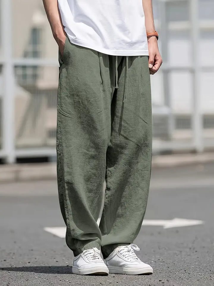 Kirk - מכנסי כותנה נושמים עם כיסים