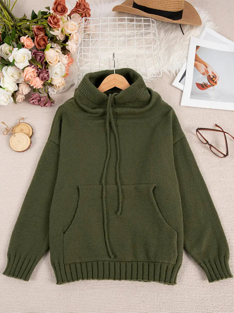 Natala - סוודר סרוג עם כיס קנגורו