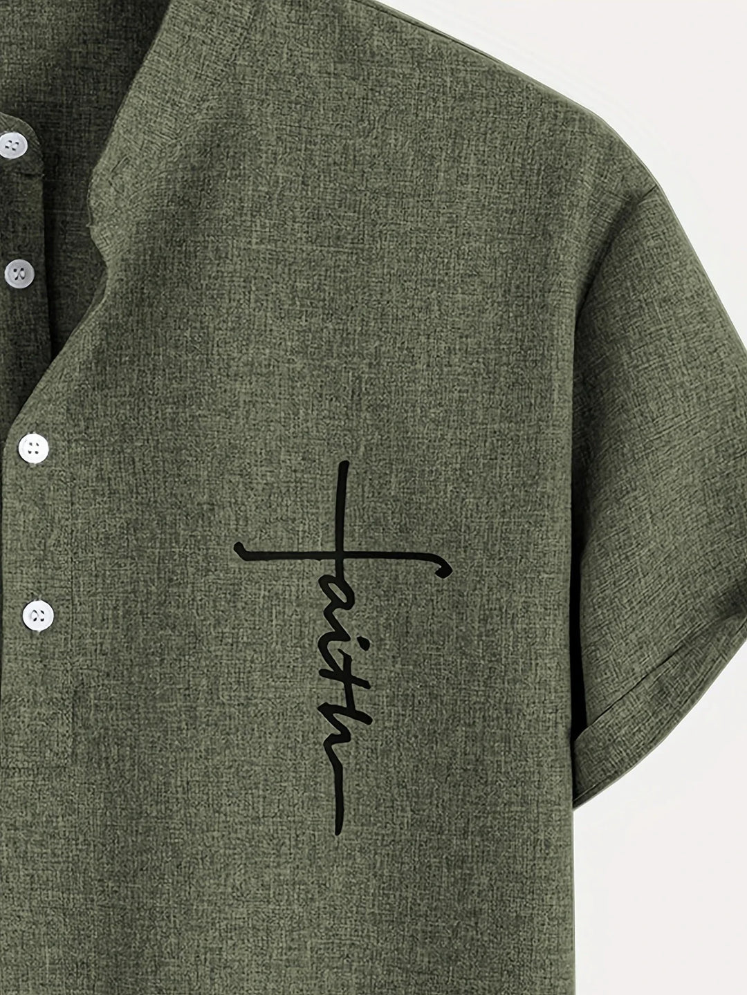 Elliott - חולצה אלגנטית עם שרוולים קצרים וצווארון עומד