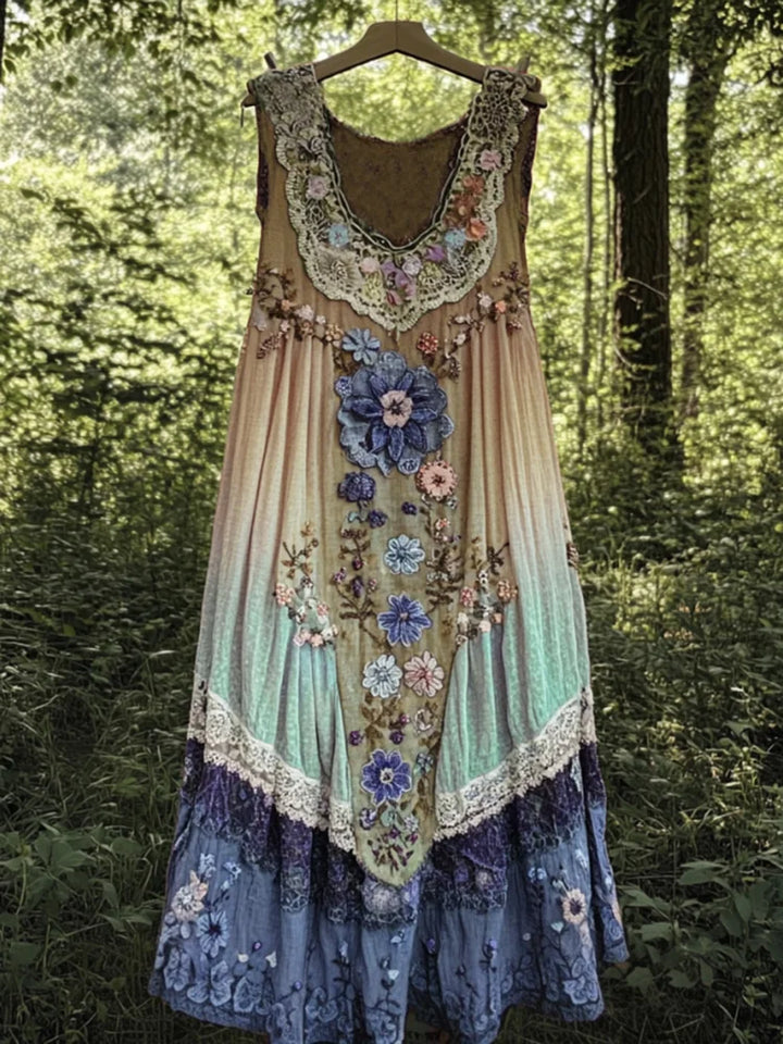 Evabella - שמלת טנק משי פסיפס