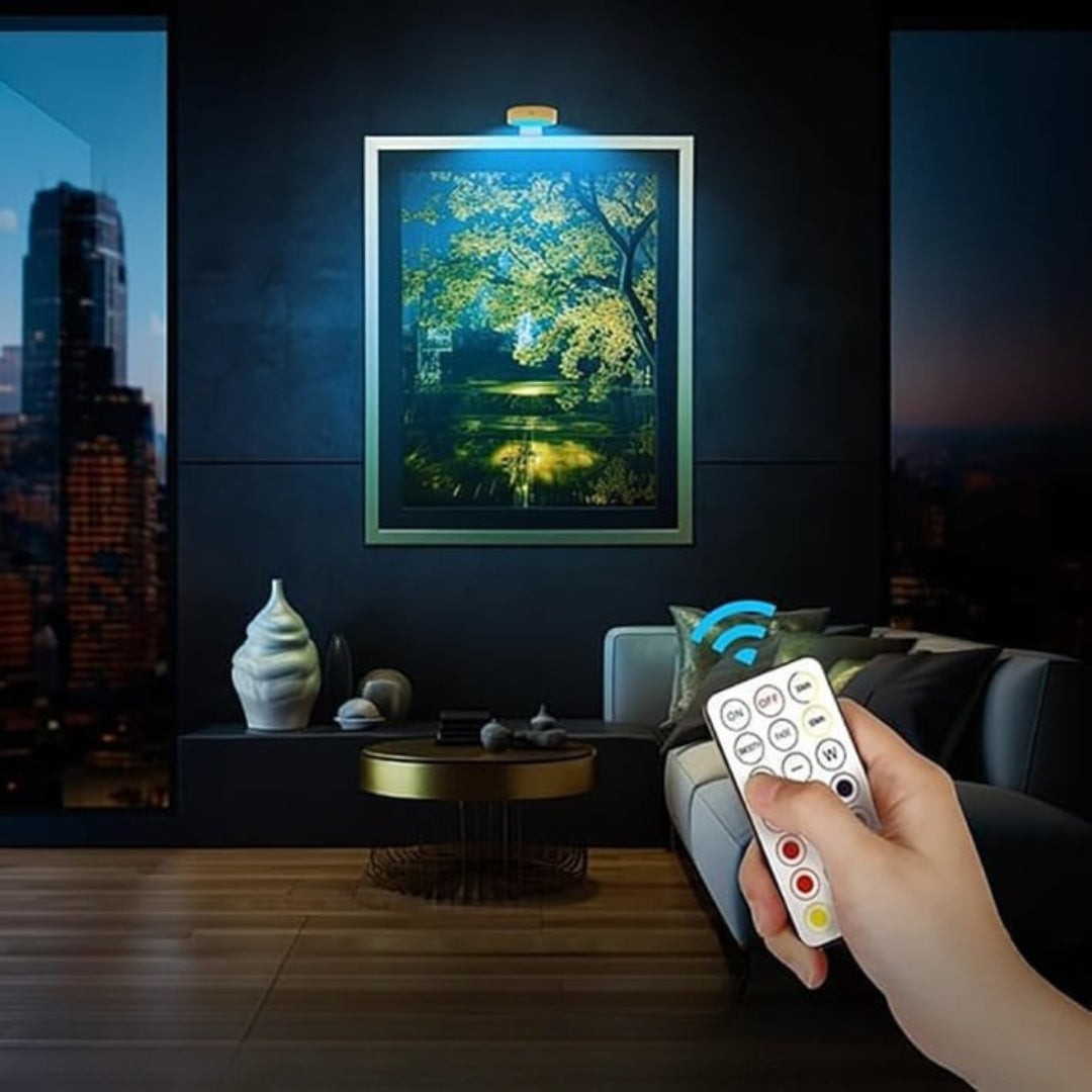 GlowFrame - מנורת ציור מגנטית עם 13 מצבי תאורה ( חבילה של 3 )