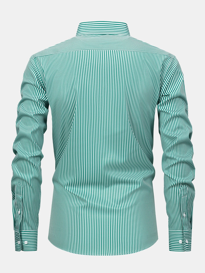 Corey - חולצה פסים עם שרוולים ארוכים וכפתורים