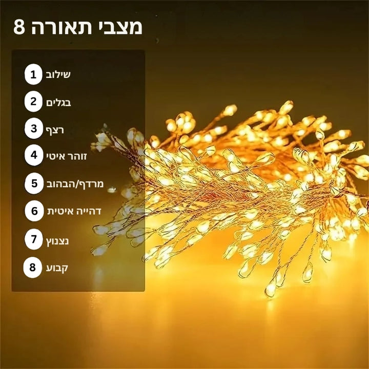 TwinkleWire - אורות זיקוקים מחוטי נחושת עם שלט רחוק