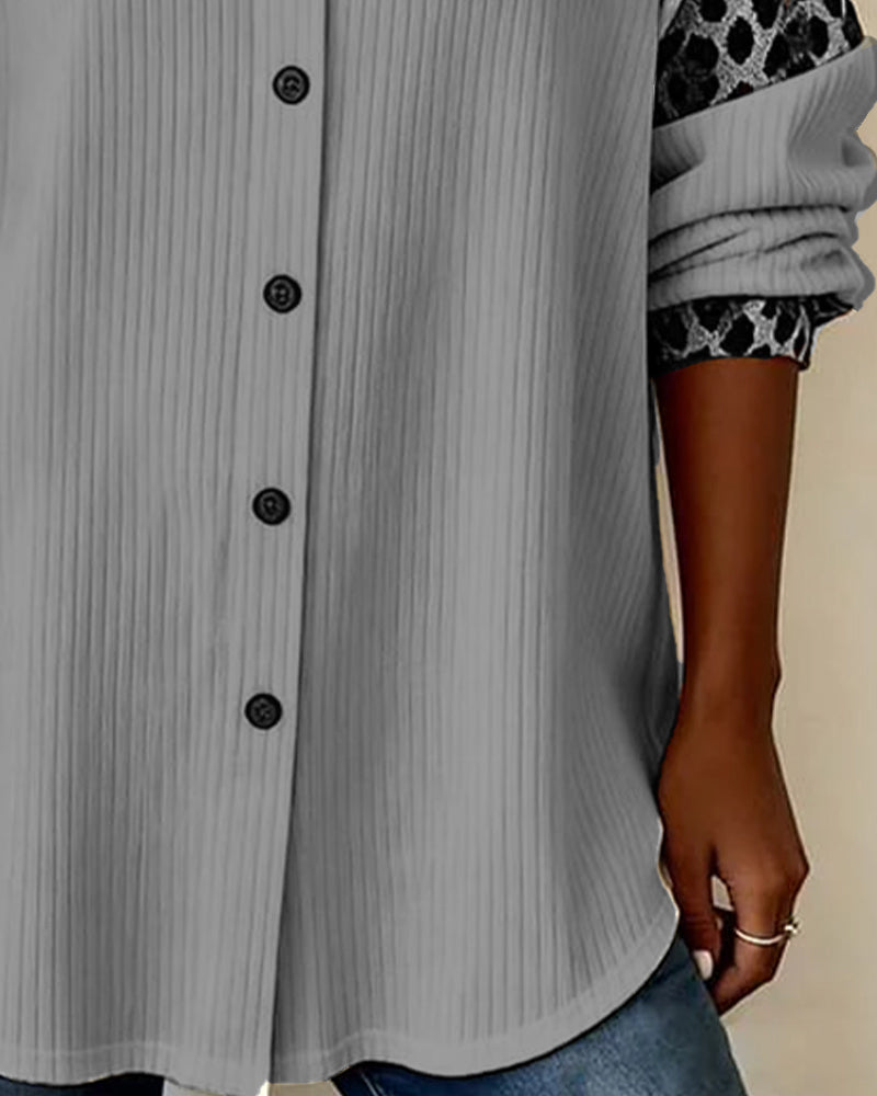 Jordana - חולצת כפתורים עם הדפס נמר