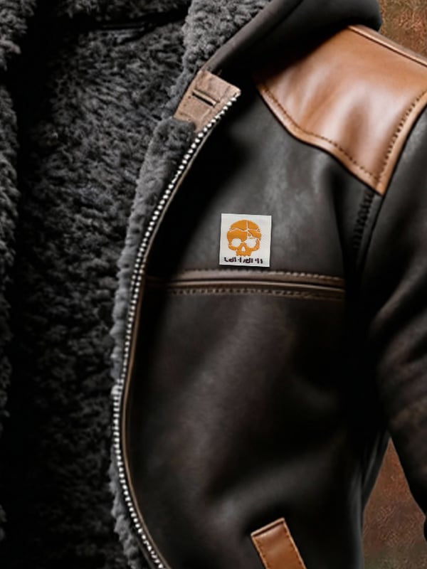 Pessina - ז'קט קפוצ'ון מעור אלגנטי עם שרוולים ארוכים