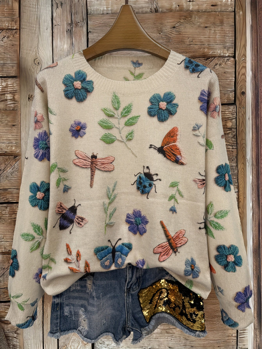 Dorenda - סוודר סרוג קז'ואל עם שרוולים ארוכים