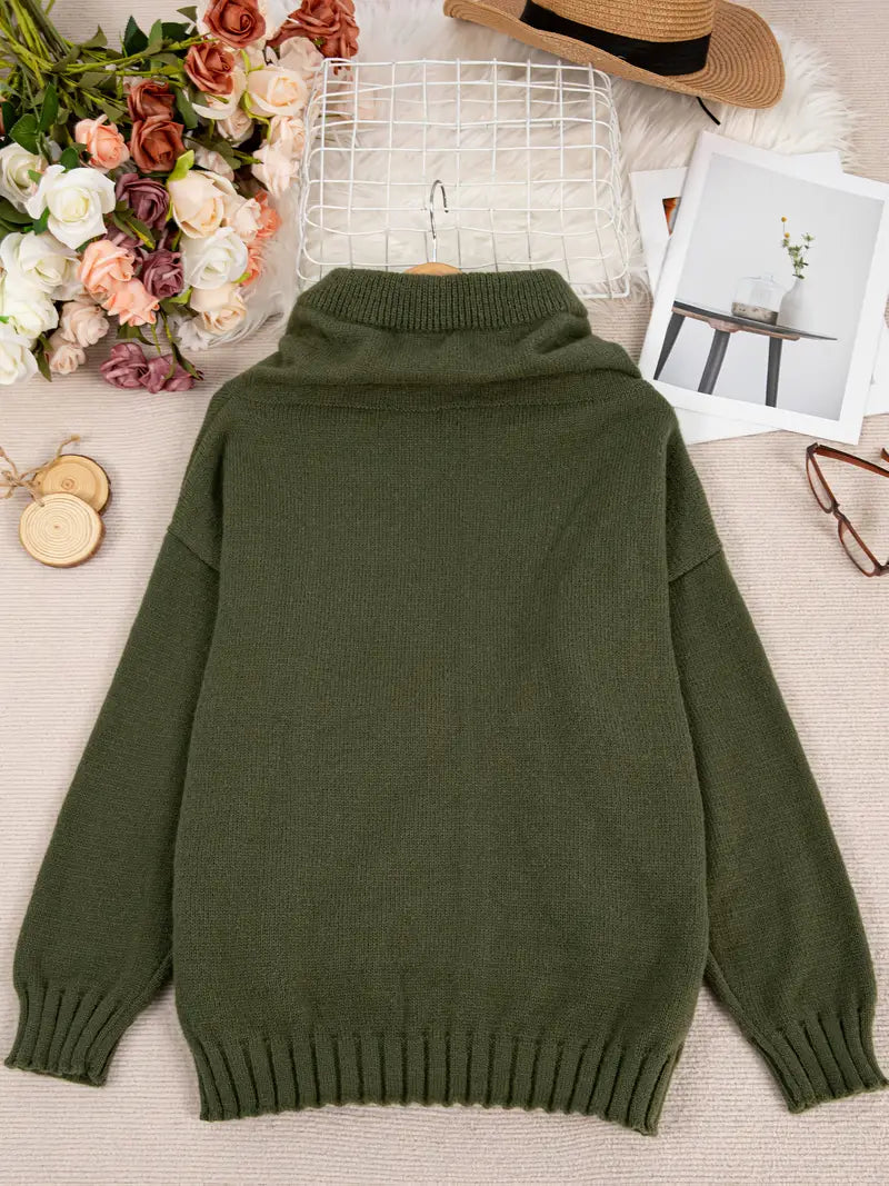 Natala - סוודר סרוג עם כיס קנגורו